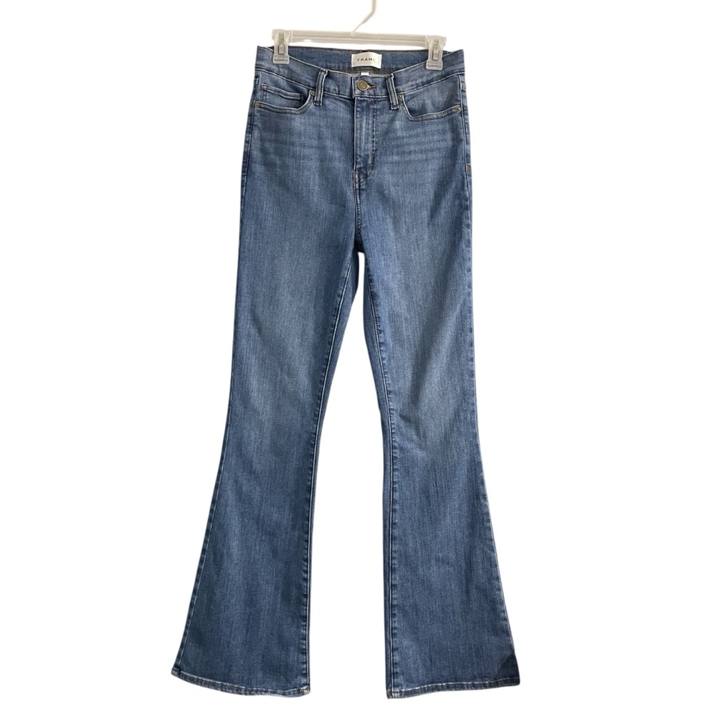 Frame Flare Jeans Disarm high waisted medium wash size 28 stretch casual